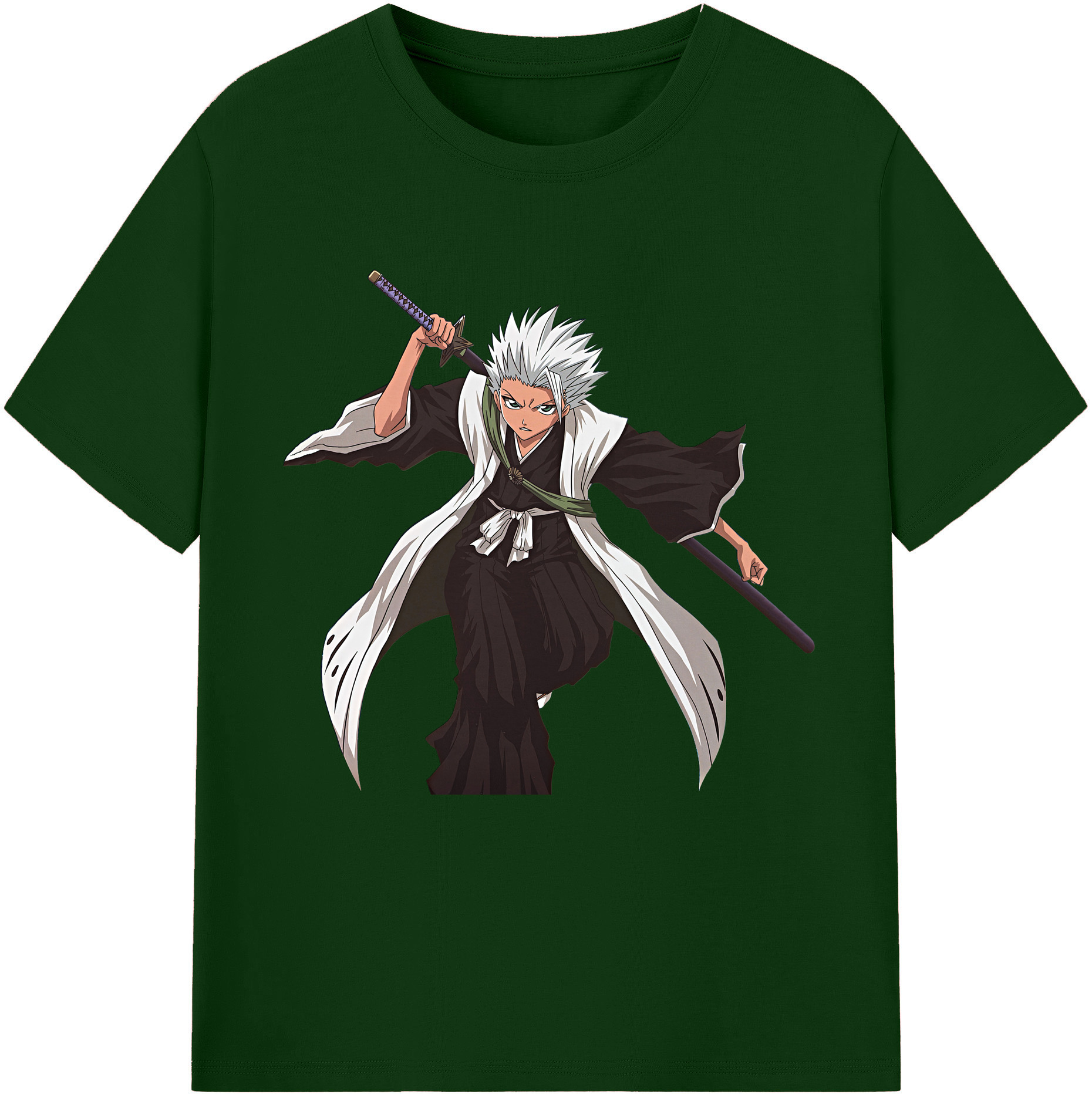 （画像用） ブリーチ 日番谷冬獅郎（ひつがや とうしろう） BLEACH Hitsugaya Toushirou 綿100％半袖Tシャツ（フロントプリント）